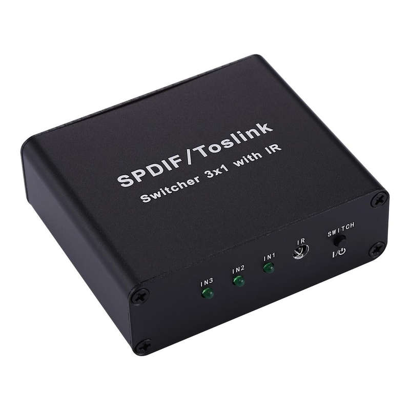 NK-3X1 Full HD SPDIF / Toslink Digital Optical Audio 3 x 1 Switcher Extender with IR Remote Contr...