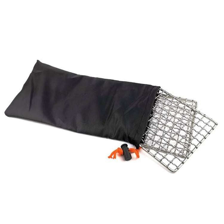 Outdoor Camping Pot Rack Square 304 Stainless Steel Barbecue Mesh Simple Wood Fire Stove Barbecue...