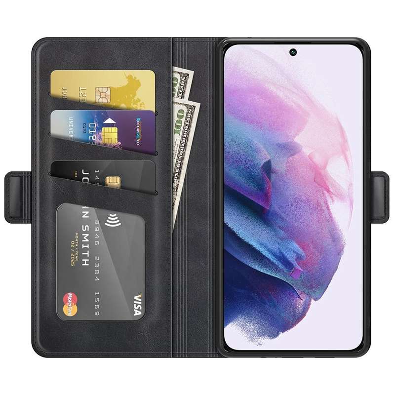 For Samsung Galaxy S22 5G Dual-side Magnetic Buckle Horizontal Flip Leather Case with Holder & Ca...