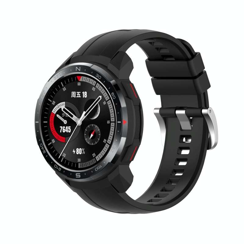 For Huawei Honor Watch GS Pro Silicone Watch Band, Size: One Size(Black)