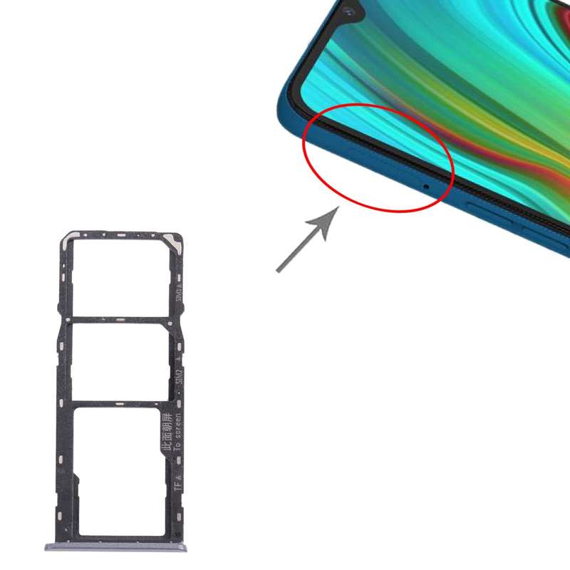For OPPO Realme C3 RMX2027, RMX2020, RMX2021  SIM Card Tray + SIM Card Tray + Micro SD Card Tray ...