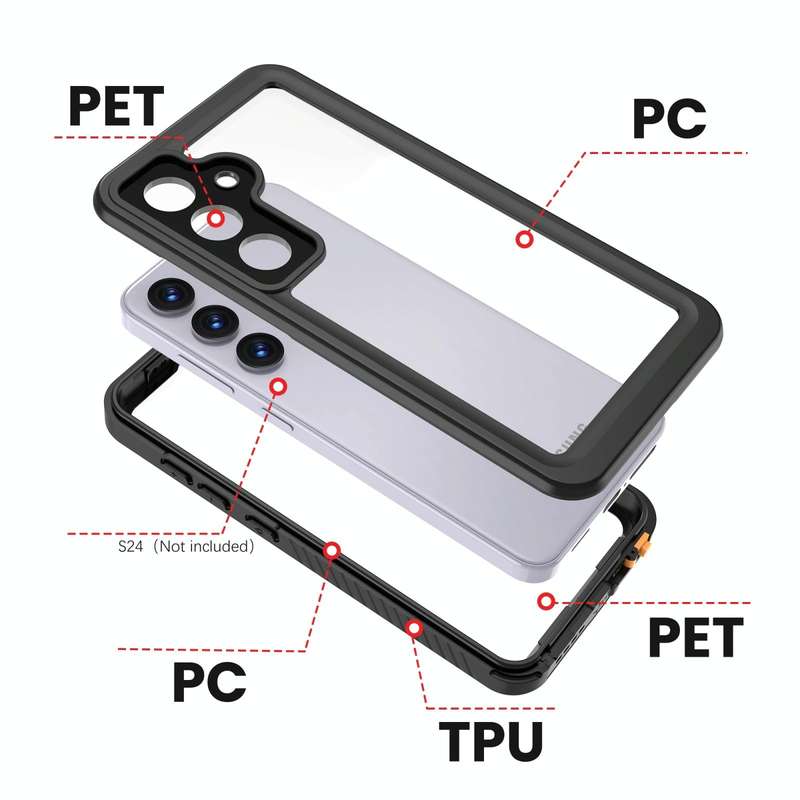 For Samsung Galaxy S24 5G RedPepper IP68 Waterproof Phone Case(Black)