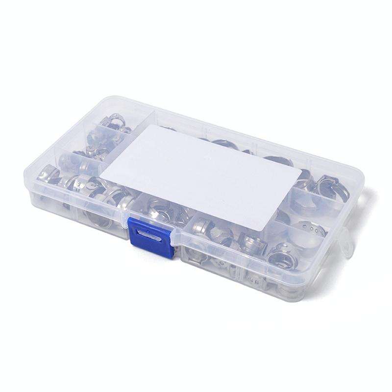 70 PCS Adjustable Single Ear Plus Stainless Steel Hydraulic Hose Clamps O-Clips Pipe Fuel Air, In...