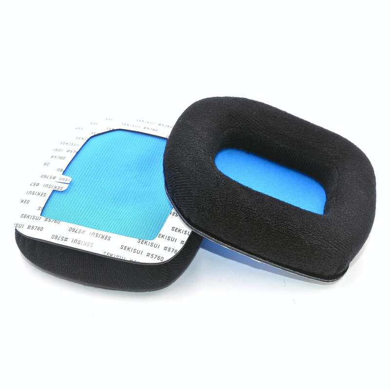 For Logitech Astro A20 2pcs Fleece Memory Foam Headphone Covers Earmuffs(Full Black)