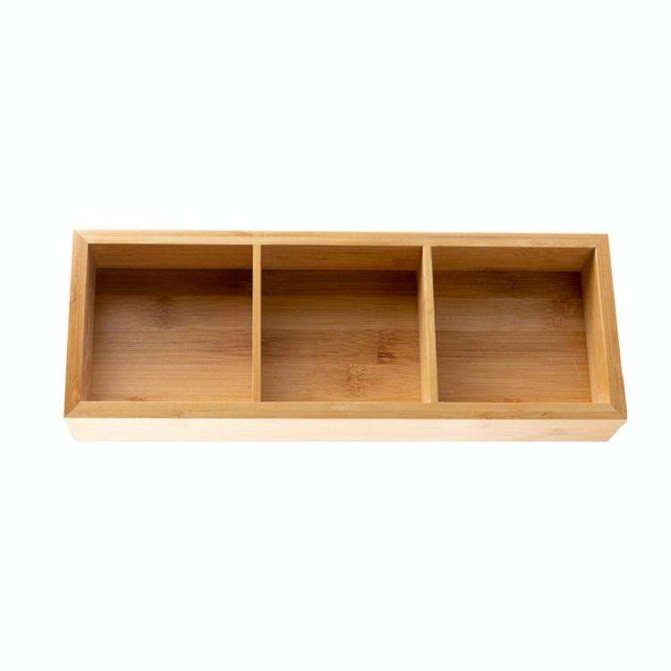 Bamboo Dried Food Box Compartment Candy Box Snack Storage Box, Specification: 3 Grids