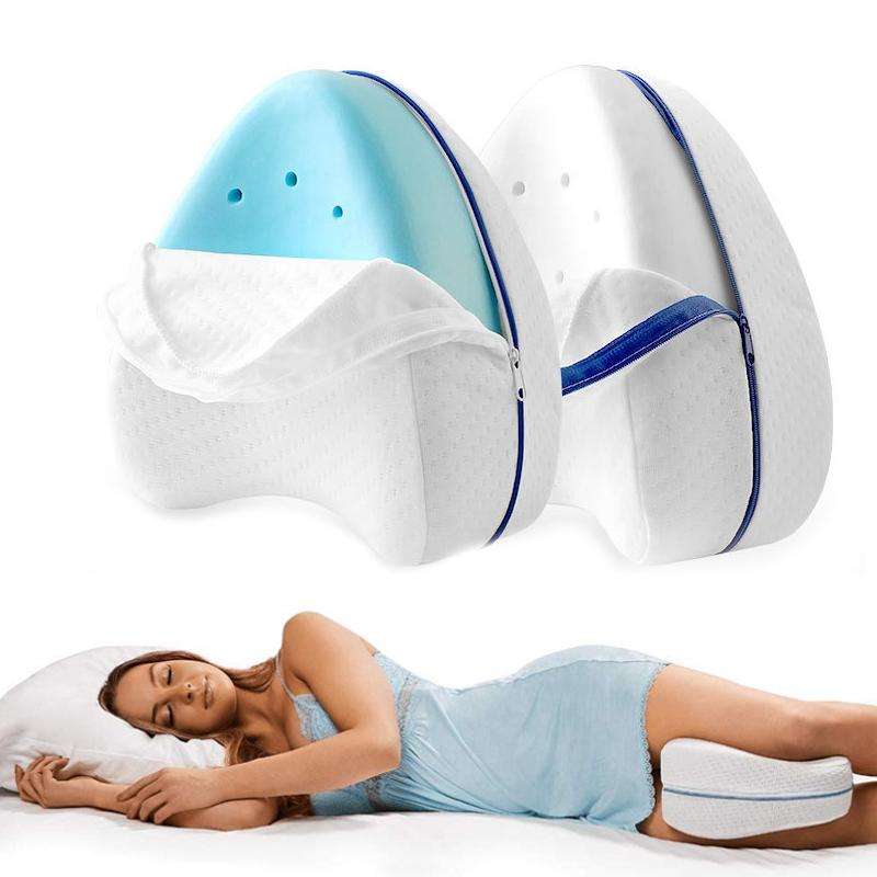 Body Memory Cotton Leg Pillow Sleeping Orthopedic Sciatica Back Hip Joint for Pain Relief(Blue In...