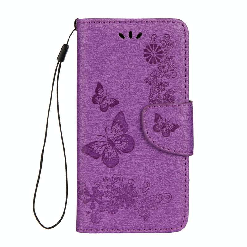 For iPhone X / XS Pressed Flowers Butterfly Pattern Horizontal Flip Leather Case with Holder & Ca...