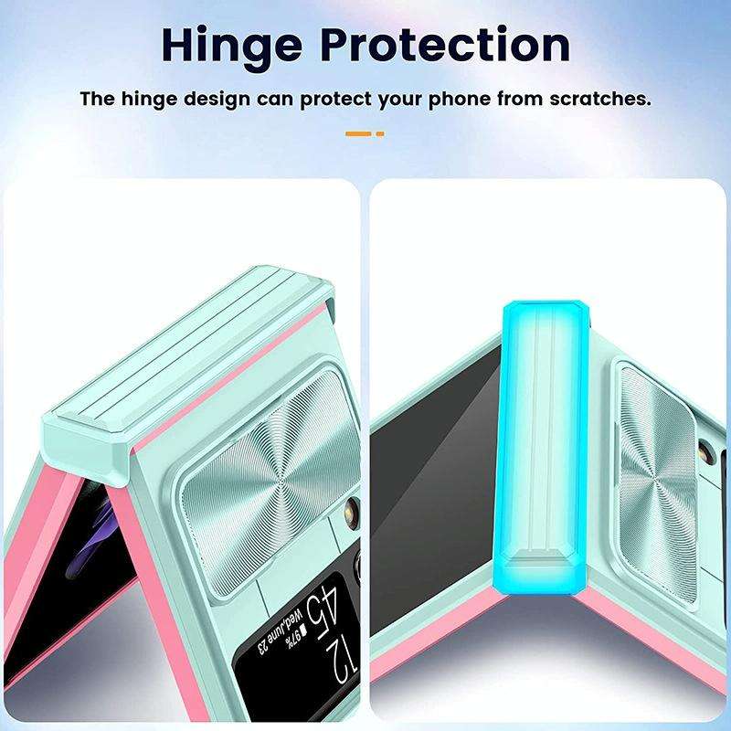 For Samsung Galaxy Z Flip4 360 Full Body Sliding Camshield Phone Case(Black)