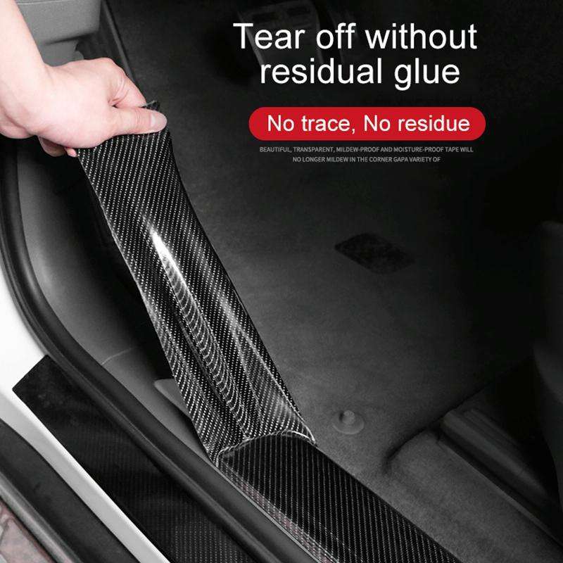 Universal Car Carbon Fiber Door Anti-collision Strip Protection Guards Trims Stickers Tape, Size:...