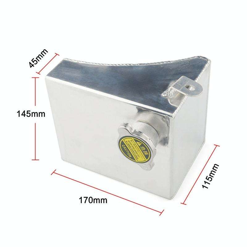 Car Modified Triangle Aluminum Alloy Cooling Water Tank Bottle Can for Nissan (Silver)