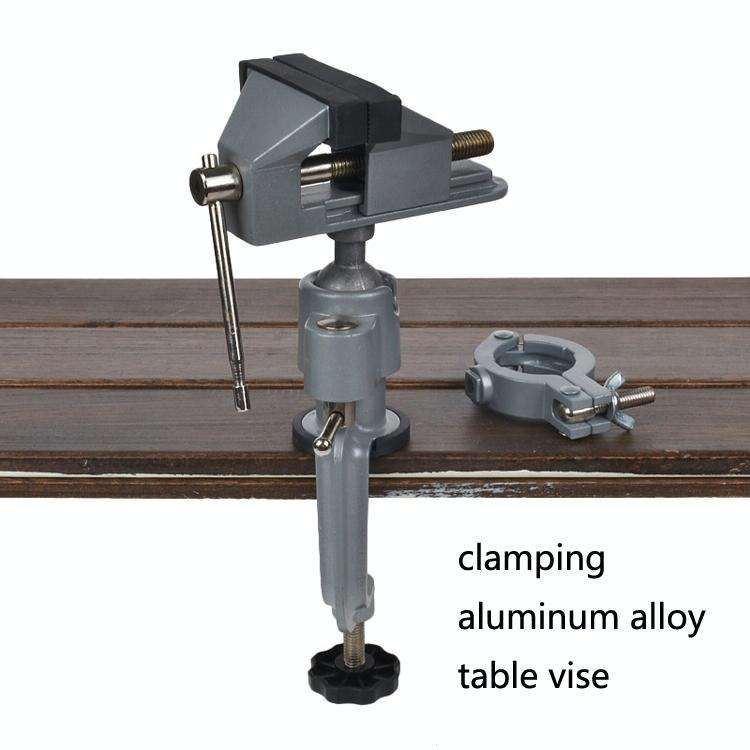 8003-2 Aluminum Alloy Dual-Purpose Table Pliers 360-Degree Rotating Bench Vise Flat-Nose Universa...
