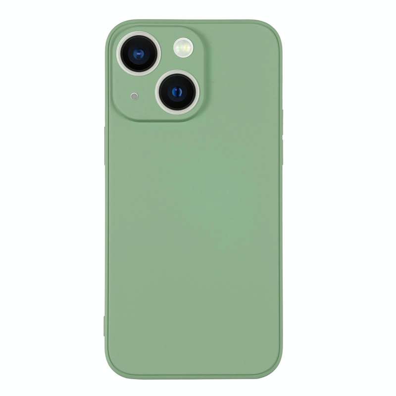 For iPhone 13 mini Silicone Phone Case with Wrist Strap(Matcha Green)