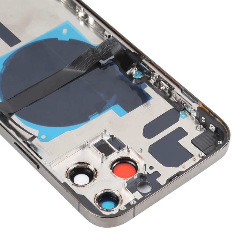 For iPhone 13 Pro Max Battery Back Cover with Side Keys & Card Tray & Power + Volume Flex Cable &...