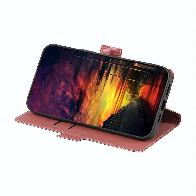 For vivo Y35 4G / Y22 / Y22s Twill Texture Side Button Leather Phone Case(Pink)