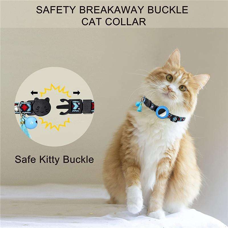 Pet Colored Bell Tassel Collar for Airtag Tracker(Pink)