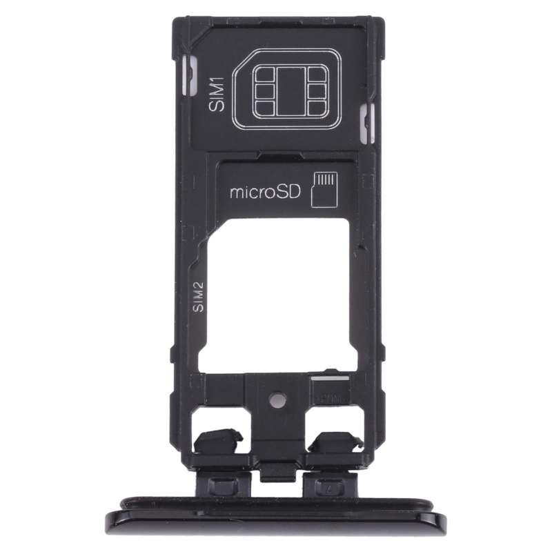 SIM Card Tray + SIM Card Tray / Micro SD Card Tray for Sony Xperia 5 (Black)