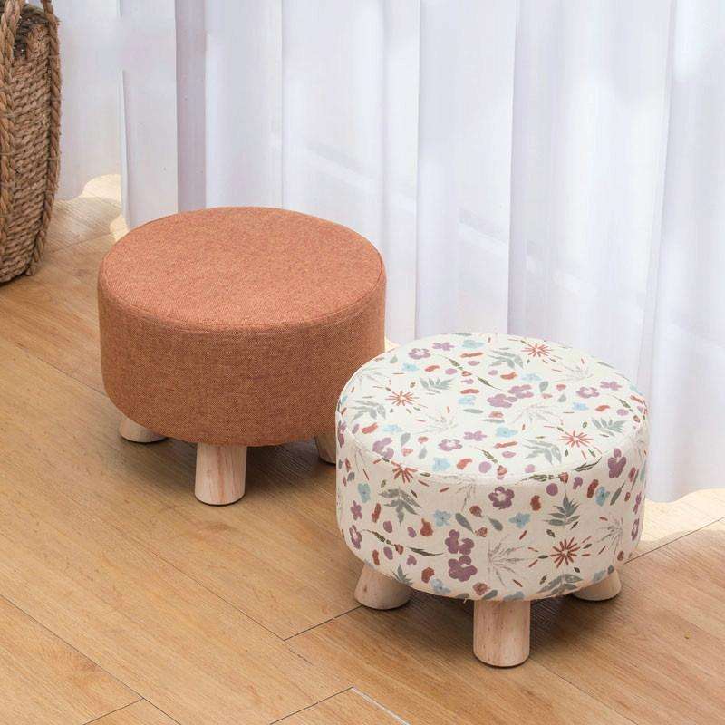 Fashion Creative Small Stool Living Room Home Solid Wood Small Chair(Blue)
