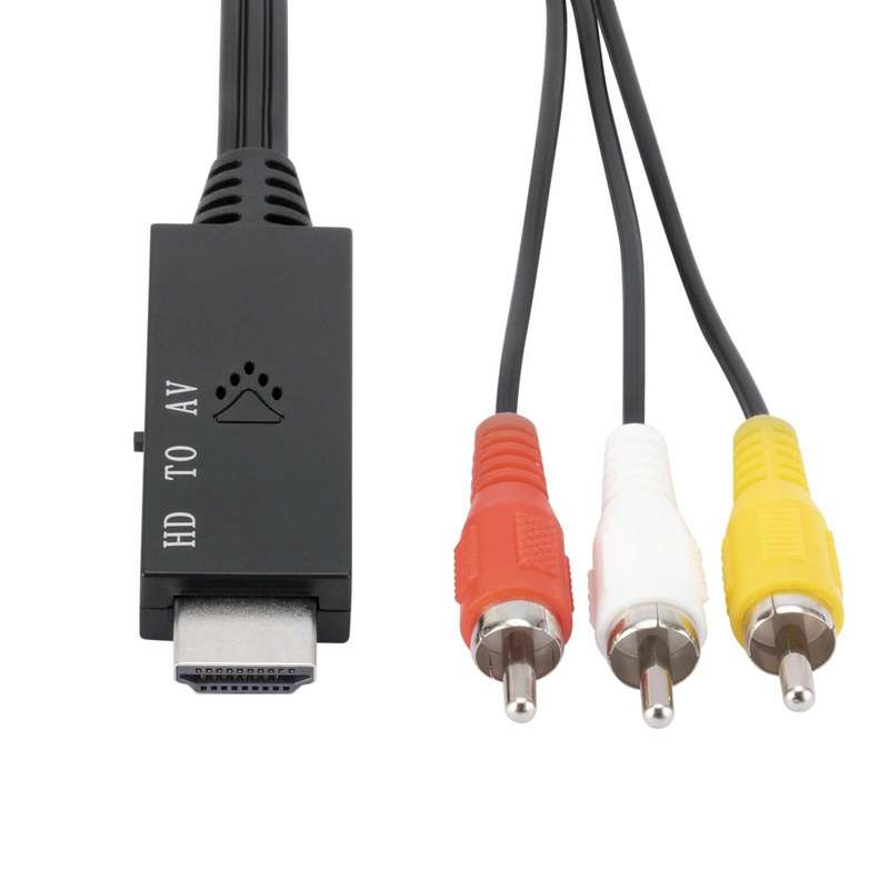 HDMI to AV 1080P HD Converter, Length: 1m(Black)