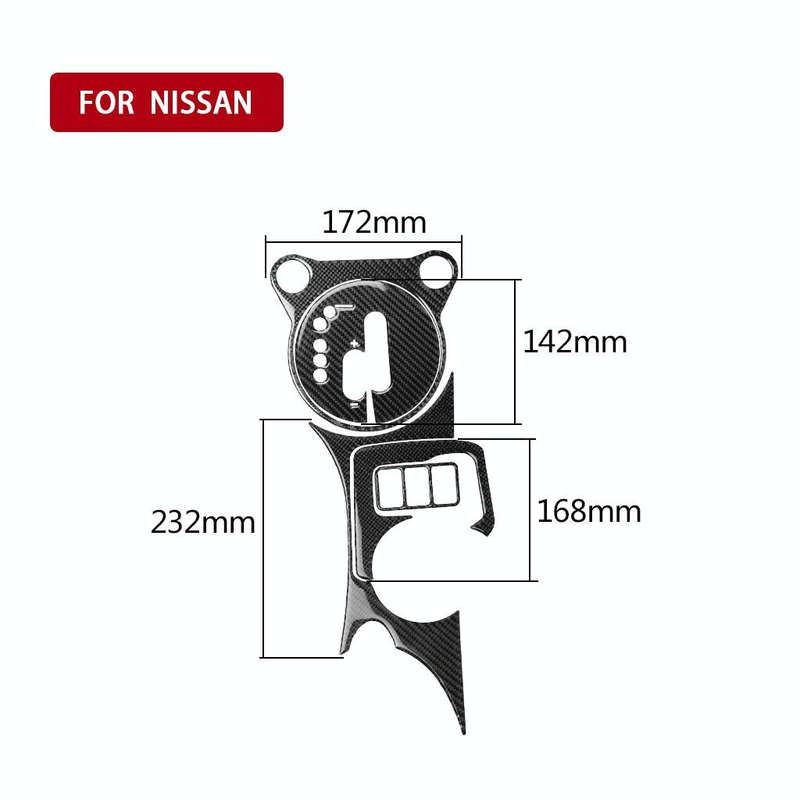 5 in 1 Car Carbon Fiber Gear Position Cup Holder Panel Decorative Sticker for Nissan 370Z Z34 200...