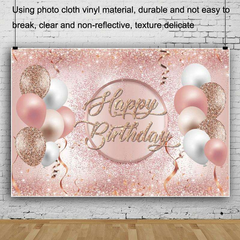 MDU05523 1.5m x 1m Rose Golden Balloon Birthday Party Background Cloth Photography Photo Pictoria...