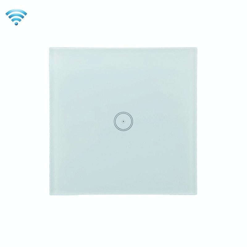 Wifi Wall Touch Panel Switch Voice Control Mobile Phone Remote Control, Model: White 1 Gang (Sing...
