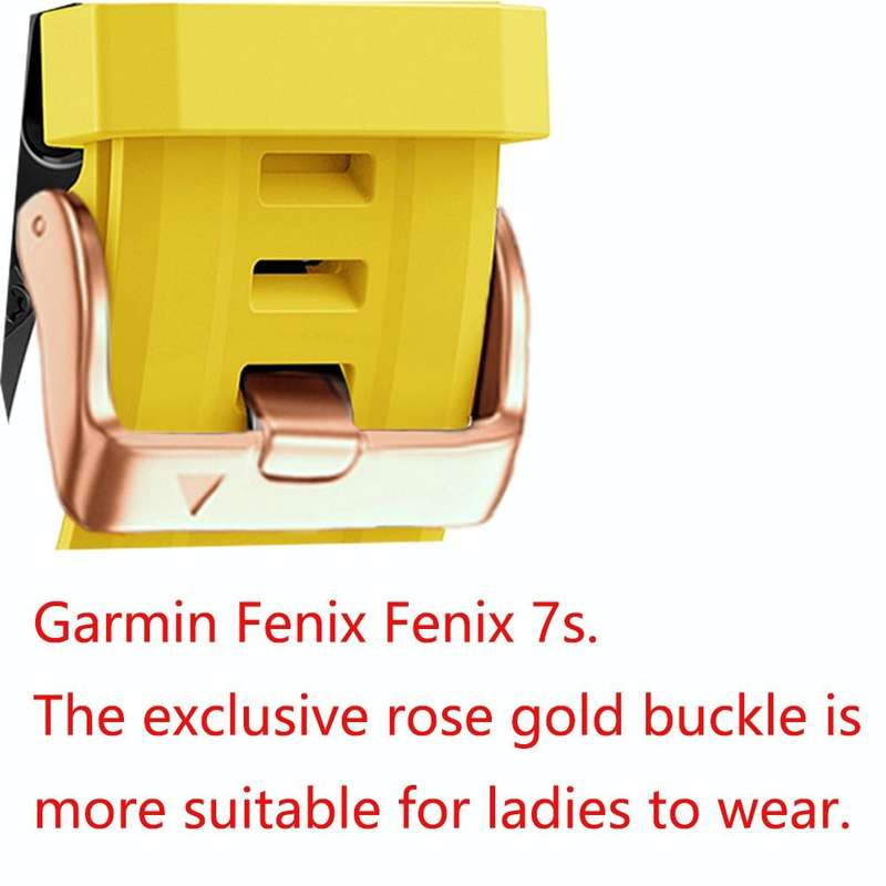 For Garmin Fenix 7S 20mm Rose Gold Buckle Silicone Watch Band(Orange)