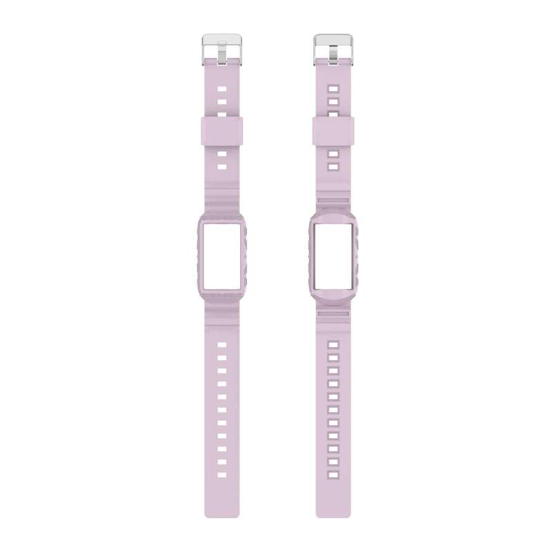 For Fitbit Charge 4 SE Silicone One Body Armor Watch Band(Light Purple)