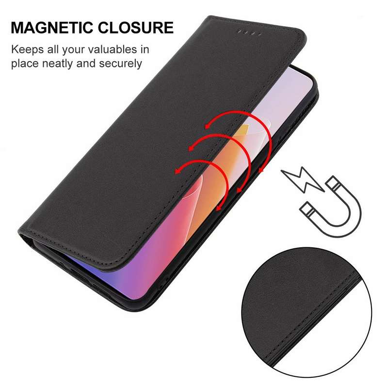 For OPPO Reno7 Z 5G Magnetic Closure Leather Phone Case(Black)