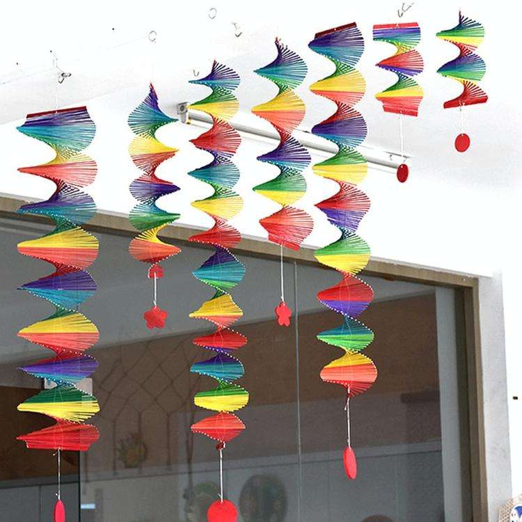Classroom Wall Hanging Curtain Color Rotation Wind Turn, Size: 90x12cm