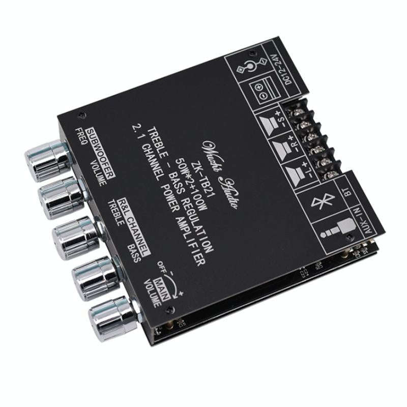 ZK-TB21 TPA3116D2 High & Low Pitch Adjustment 2.1 Channel Bluetooth Full Digital Power Amplifier ...