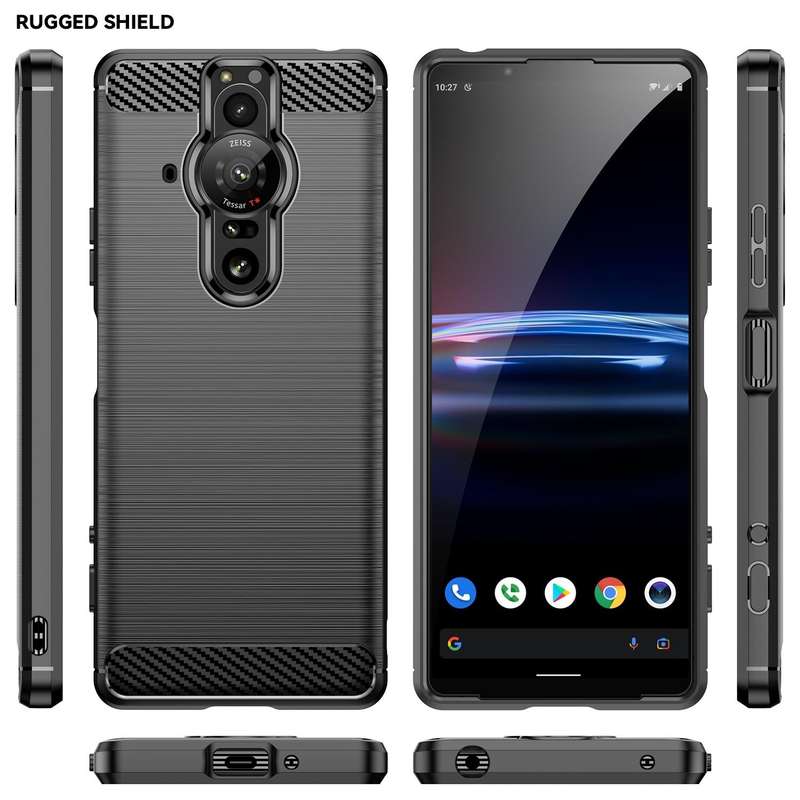 For Sony Xperia Pro-I Brushed Texture Carbon Fiber TPU Phone Case(Black)