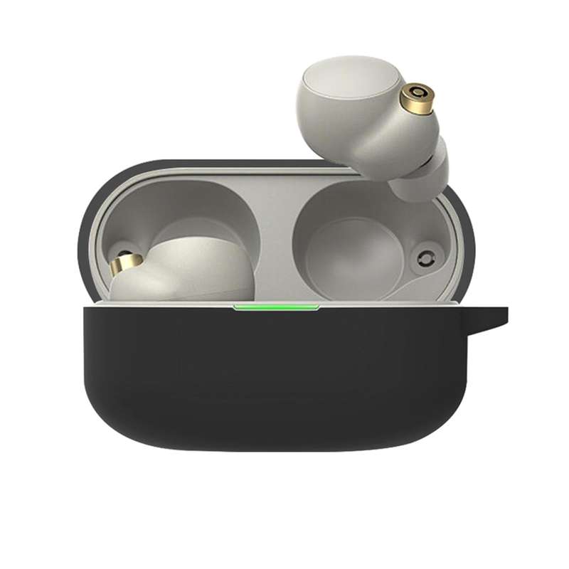 For Sony WF-1000XM4 Wireless Earphone Silicone Protective Case(Black)