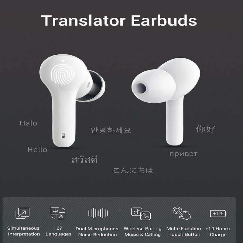 M6 Multi-country Mutual Translation Smart Bluetooth Translation Earphone Supports 127 Languages (...