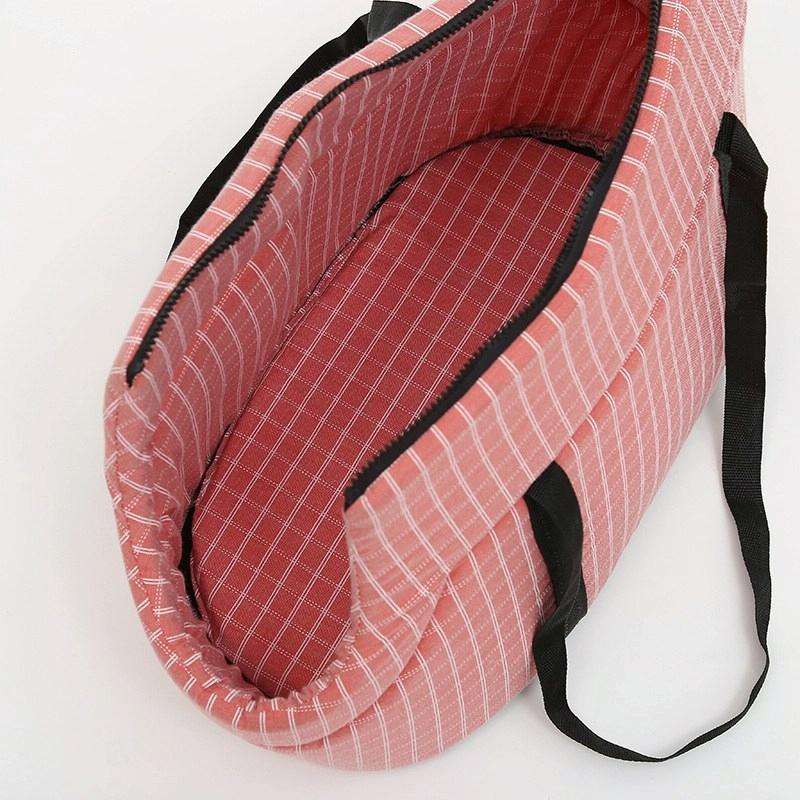 Outside Travel Puppy Dogs Breathable Carrying Plaid Shoulder Bags for Pet Dogs Cats, Size:S (Pink)