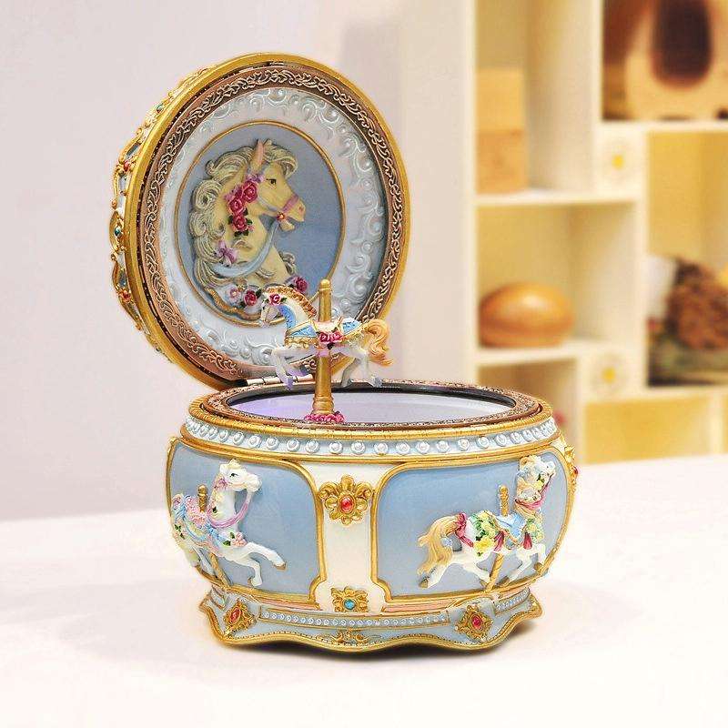 Luminous Carousel Music Box Creative Birthday Lover Gift, Music Shipped Randomly