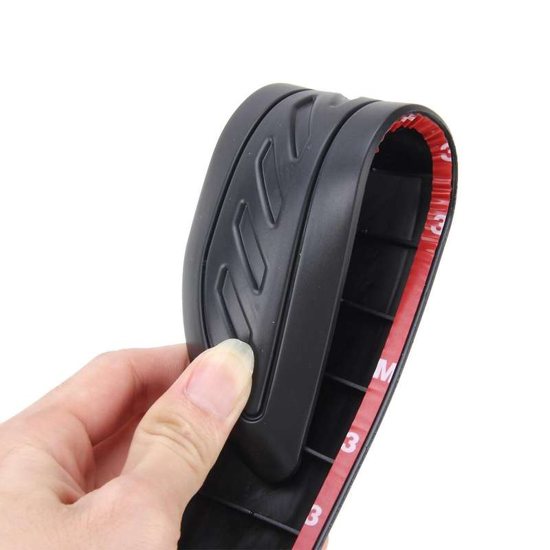 2 PCS Universal Car Auto Rubber Body Bumper Guard Protector Strip Sticker(Black)