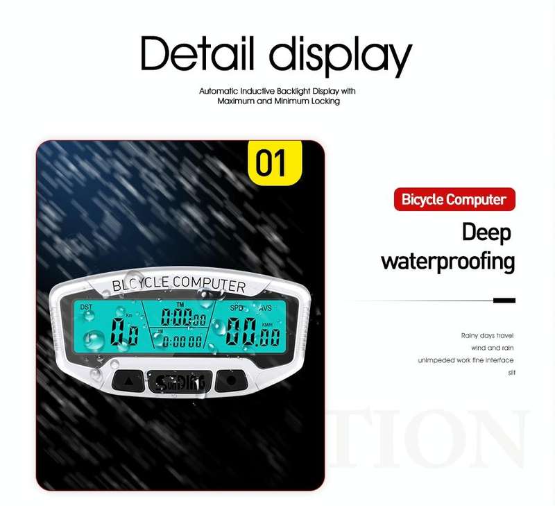 SUNDING SD-558A Bicycle Computer Wired Stopwatch Bicycle Speedometer Digital Odometer Rainproof L...