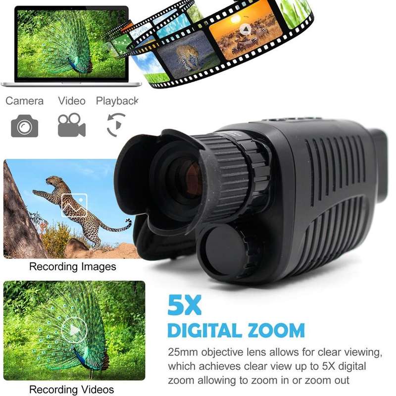 Video Pictures 5X HD 1080P Digital Night Visual Instrument Infrared Single Tube Binoculars+32G Me...