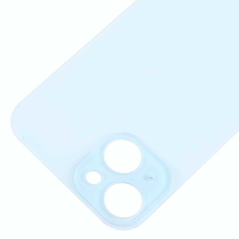 For iPhone 15 Easy Replacement Big Camera Hole Glass Back Battery Cover(Blue)