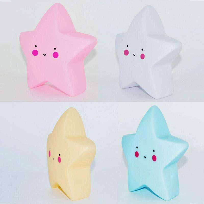 LED Bedroom Bedside Children Room Stars Cartoon Night Light(White)