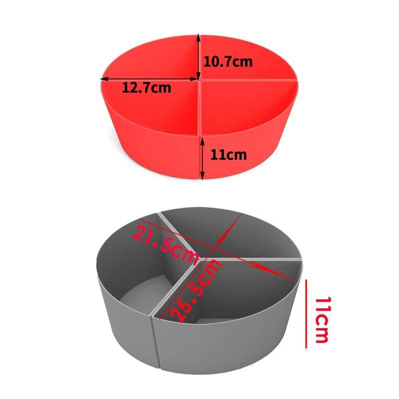 For Crockpot 6QT Slow Cooker Silicone Liners Divider Reusable Leak Proof Mats, Spec: Black 4 Comp...