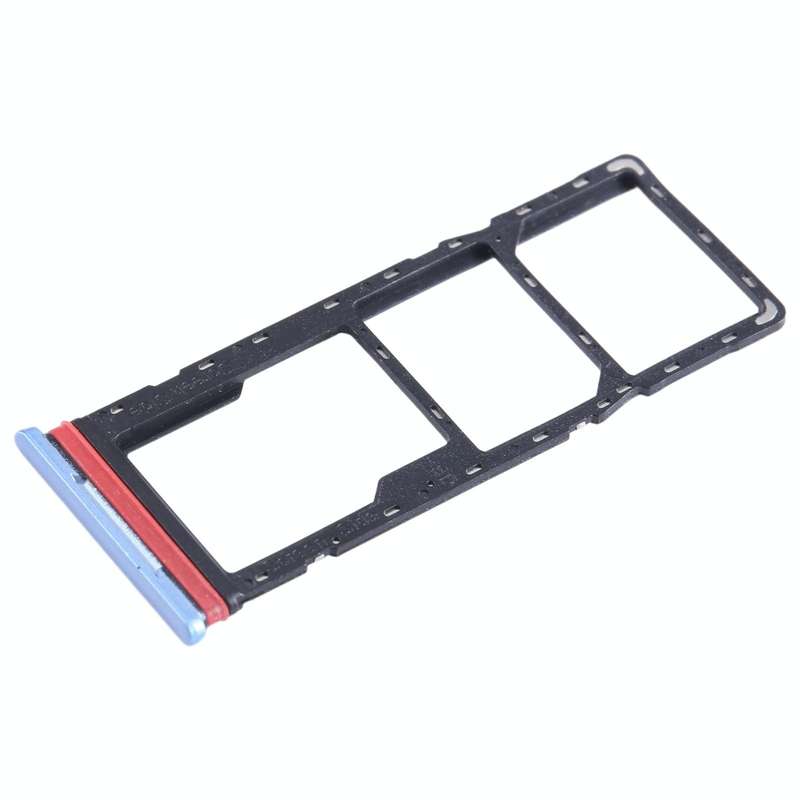 For Infinix Hot 12i X665B SIM Card Tray + SIM Card Tray + Micro SD Card Tray (Blue)