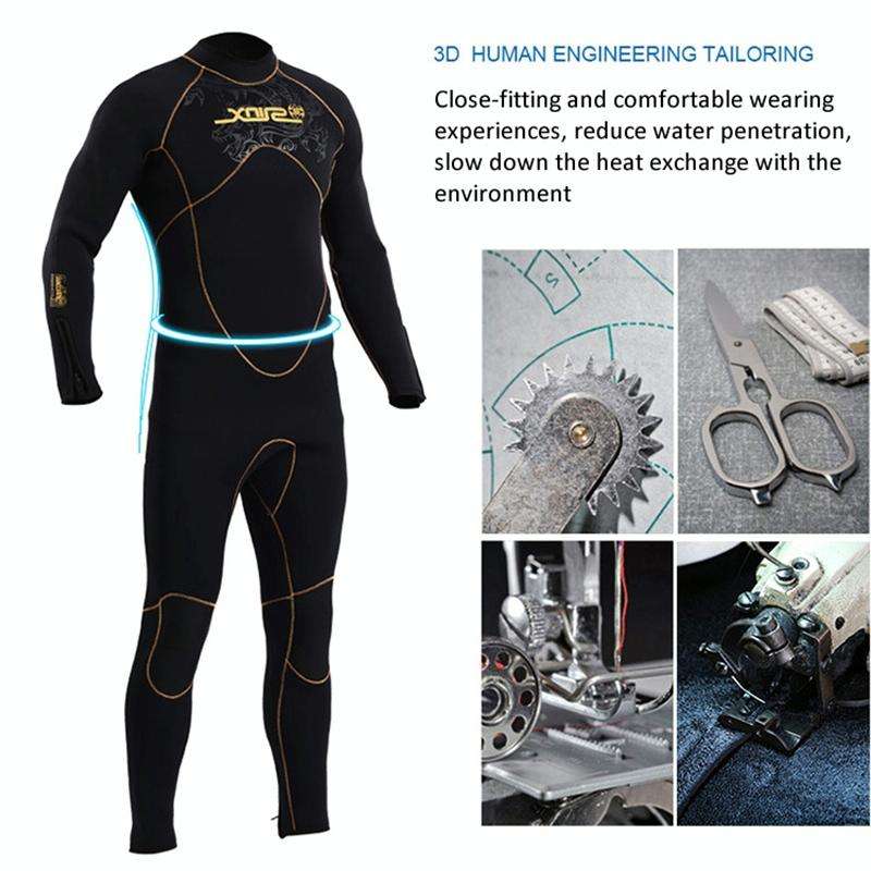 SLINX 1106 5mm Neoprene + Towel Lining Super Elastic Wear-resistant Warm Semi-dry Full Body One-p...