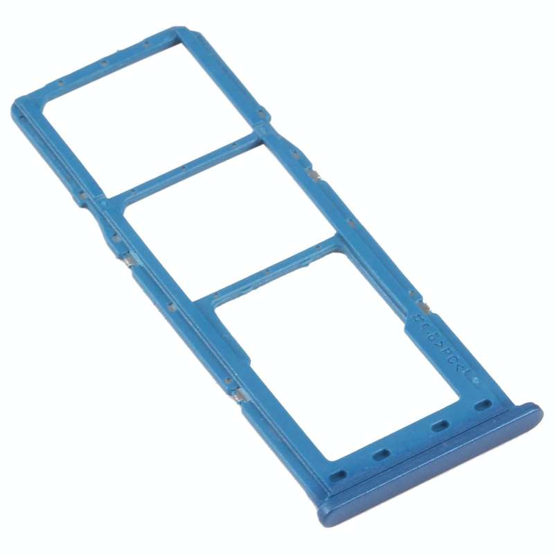 For Samsung Galaxy A12 SM-A125 SIM Card Tray + SIM Card Tray + Micro SD Card Tray (Blue)