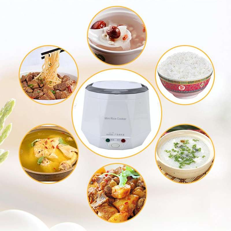 OUSHIBA Car Auto C3 Mini Multi-function Rice Cooker 12V 1.3L Volume for Rice Soup Noodles Vegetab...