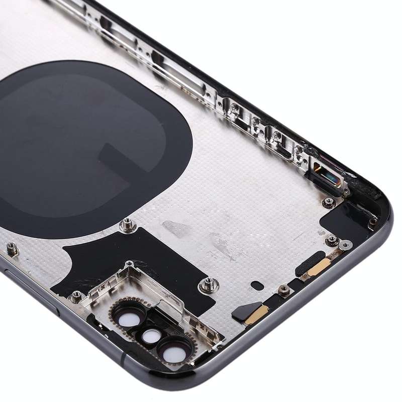 Back Housing Cover with SIM Card Tray & Side keys for iPhone X(Black)