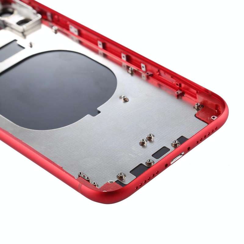 Back Housing Cover with SIM Card Tray & Side keys & Camera Lens for iPhone 11(Red)