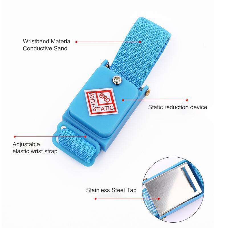 Wireless Anti Static ESD Discharge Cable Band Wrist Strap(Baby Blue)