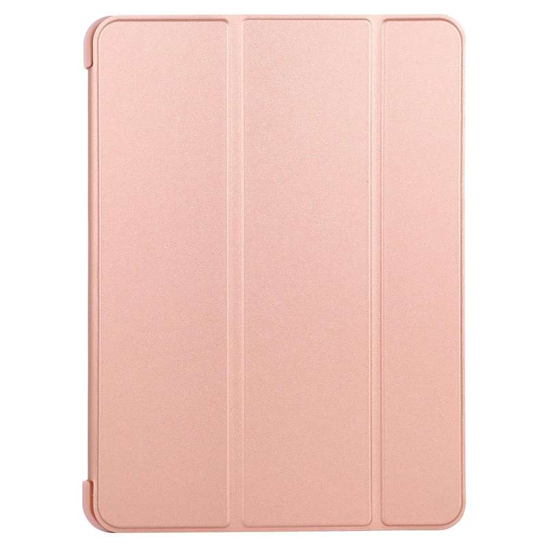 For iPad Air 2022 / 2020 10.9 Silicone 3-Folding Full Coverage Leather Case(Rose Gold)