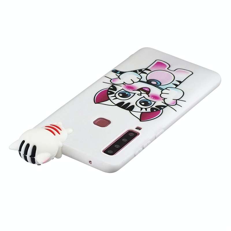 For Galaxy A9 (2018) Shockproof Cartoon TPU Protective Case(Cat)